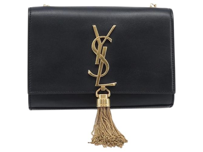 Autre Marque Borsa a tracolla Chain Kate SAINT LAURENT in pelle nera e oro Auth 204906SAM Nero D'oro - vista 13