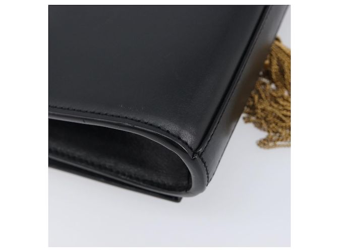 Autre Marque Borsa a tracolla Chain Kate SAINT LAURENT in pelle nera e oro Auth 204906SAM Nero D'oro - vista 18
