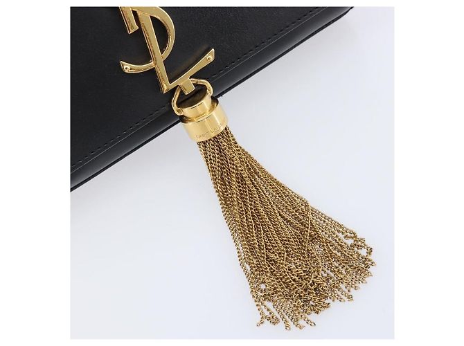 Autre Marque Borsa a tracolla Chain Kate SAINT LAURENT in pelle nera e oro Auth 204906SAM Nero D'oro - vista 19