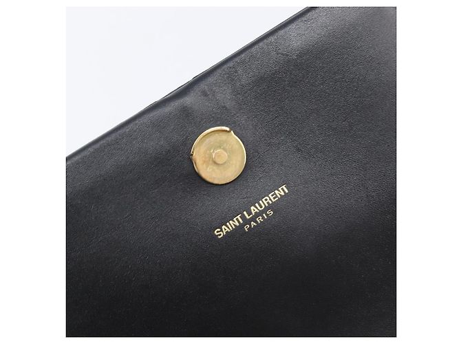 Autre Marque Borsa a tracolla Chain Kate SAINT LAURENT in pelle nera e oro Auth 204906SAM Nero D'oro - vista 21