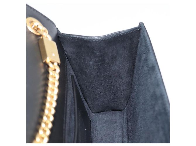 Autre Marque Borsa a tracolla Chain Kate SAINT LAURENT in pelle nera e oro Auth 204906SAM Nero D'oro - vista 23