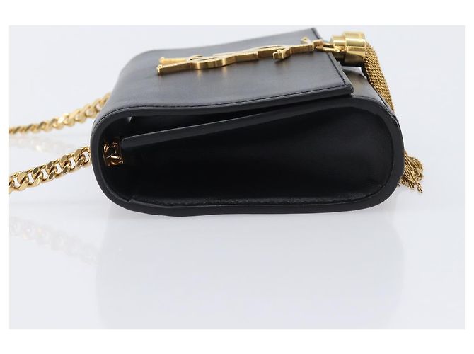Autre Marque Borsa a tracolla Chain Kate SAINT LAURENT in pelle nera e oro Auth 204906SAM Nero D'oro - vista 4