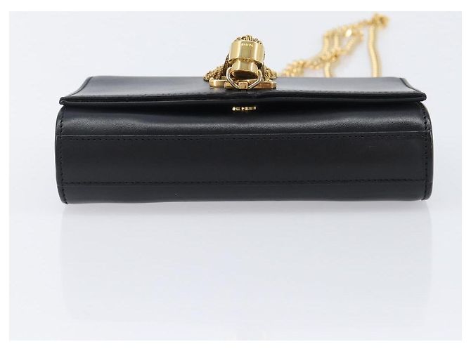 Autre Marque Borsa a tracolla Chain Kate SAINT LAURENT in pelle nera e oro Auth 204906SAM Nero D'oro - vista 5