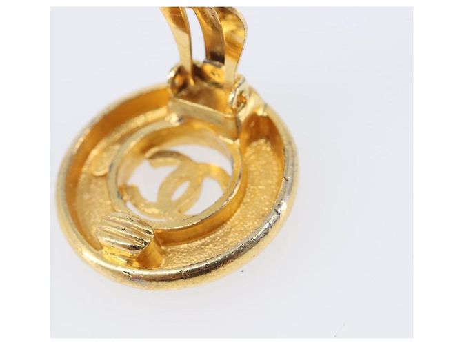 Pendientes CHANEL metal Gold Tone CC Auth bs37298 - vista 10