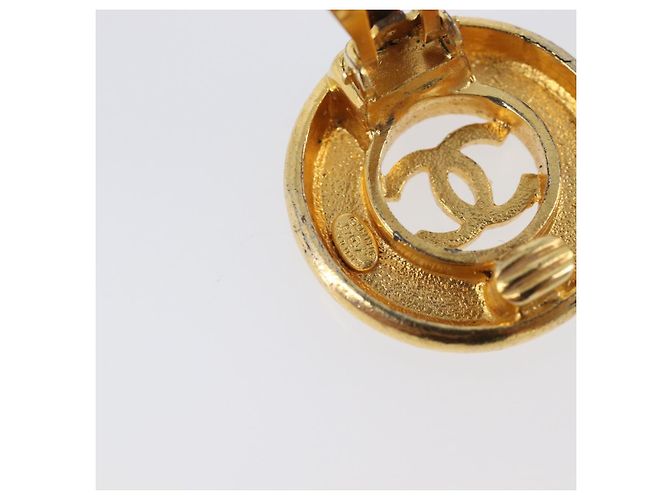 Pendientes CHANEL metal Gold Tone CC Auth bs37298 - vista 11