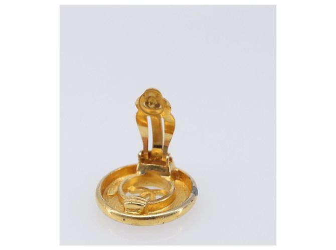 Pendientes CHANEL metal Gold Tone CC Auth bs37298 - vista 4