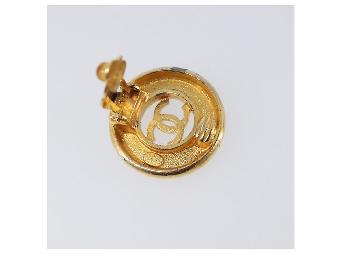 Pendientes CHANEL metal Gold Tone CC Auth bs37298 - vista 5