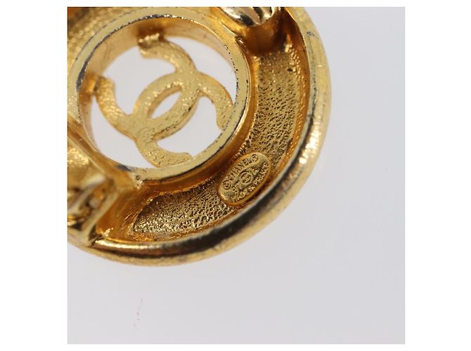 Pendientes CHANEL metal Gold Tone CC Auth bs37298 - vista 7