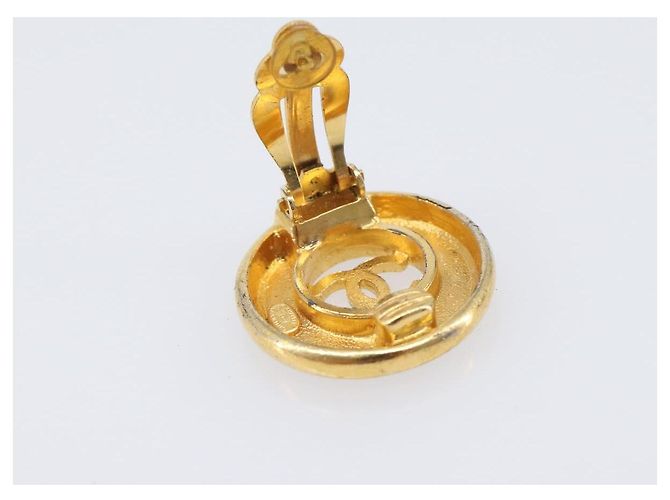 Pendientes CHANEL metal Gold Tone CC Auth bs37298 - vista 8