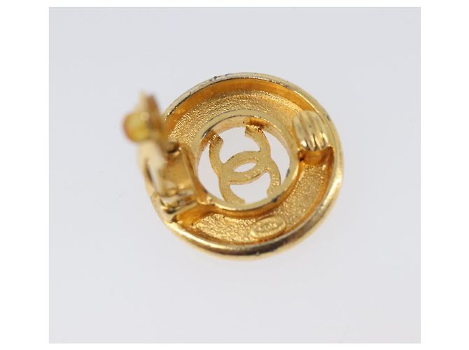 Pendientes CHANEL metal Gold Tone CC Auth bs37298 - vista 9