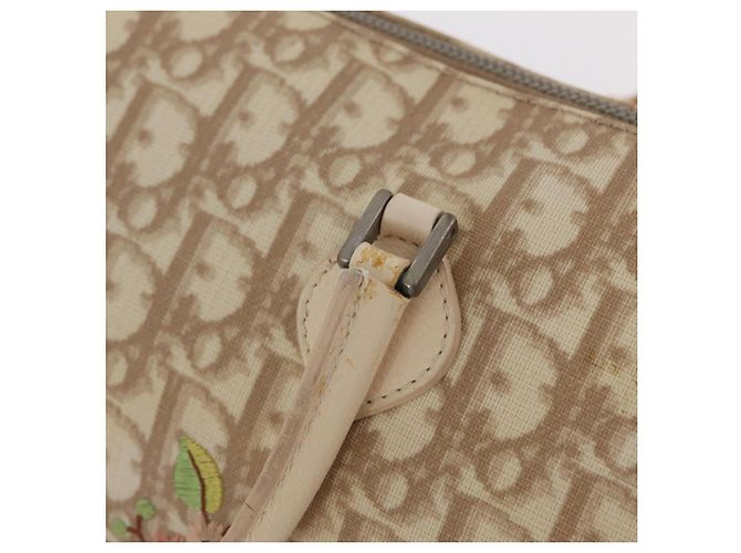 Borsa a mano Christian Dior Trotter Floral PVC Beige Silver Auth mr2988V Argento - vista 11