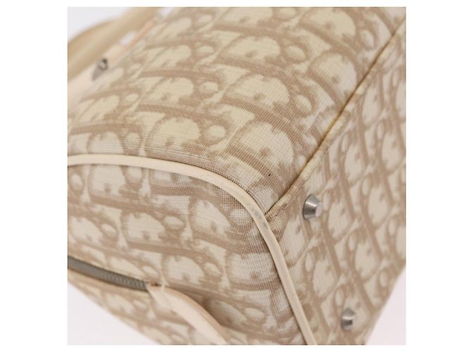 Borsa a mano Christian Dior Trotter Floral PVC Beige Silver Auth mr2988V Argento - vista 16