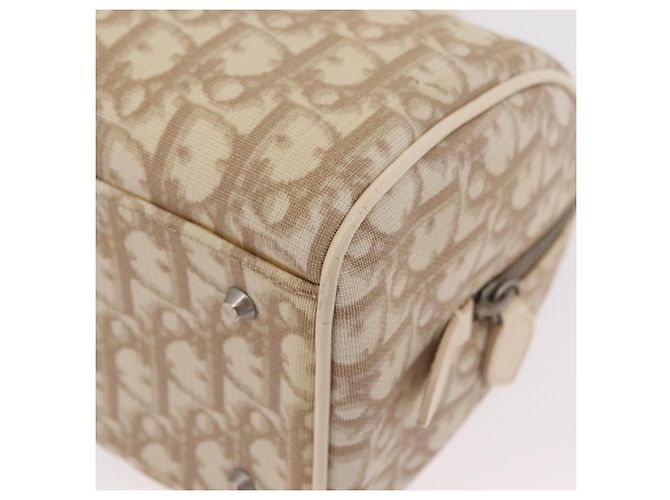 Borsa a mano Christian Dior Trotter Floral PVC Beige Silver Auth mr2988V Argento - vista 17