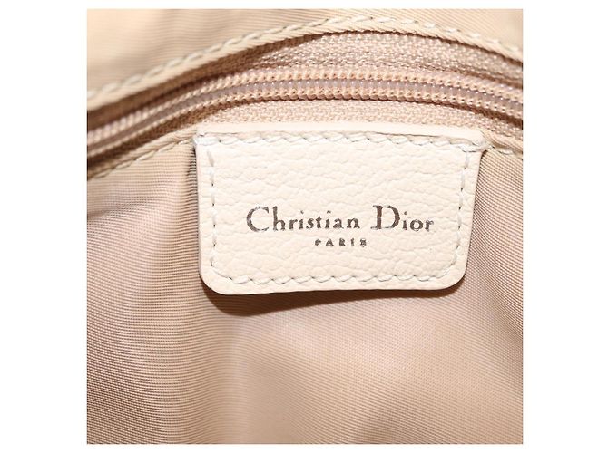 Borsa a mano Christian Dior Trotter Floral PVC Beige Silver Auth mr2988V Argento - vista 19