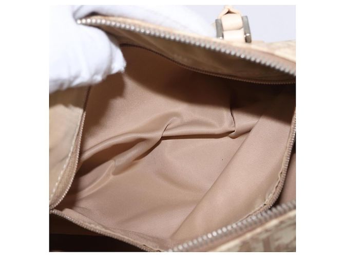 Borsa a mano Christian Dior Trotter Floral PVC Beige Silver Auth mr2988V Argento - vista 24