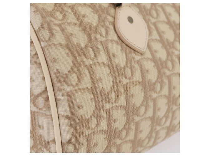 Borsa a mano Christian Dior Trotter Floral PVC Beige Silver Auth mr2988V Argento - vista 4