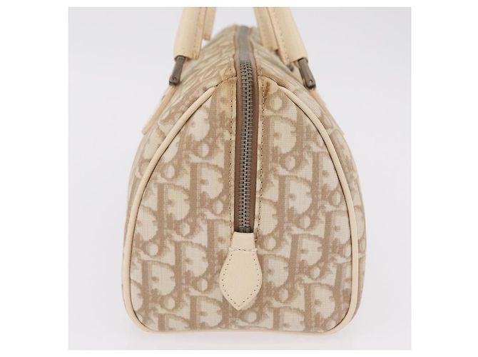 Borsa a mano Christian Dior Trotter Floral PVC Beige Silver Auth mr2988V Argento - vista 5