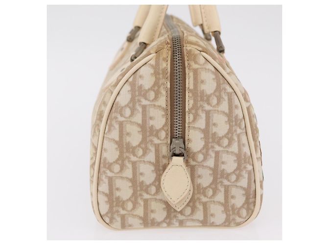 Borsa a mano Christian Dior Trotter Floral PVC Beige Silver Auth mr2988V Argento - vista 7