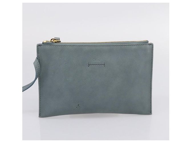 Chloé Borsa Tote Chloe Vic in pelle azzurro e tono oro Auth BA16184 Blu chiaro - vista 18