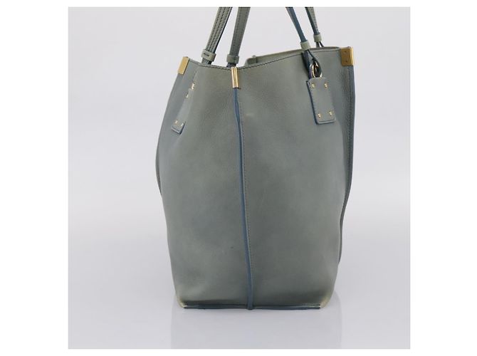Chloé Borsa Tote Chloe Vic in pelle azzurro e tono oro Auth BA16184 Blu chiaro - vista 4