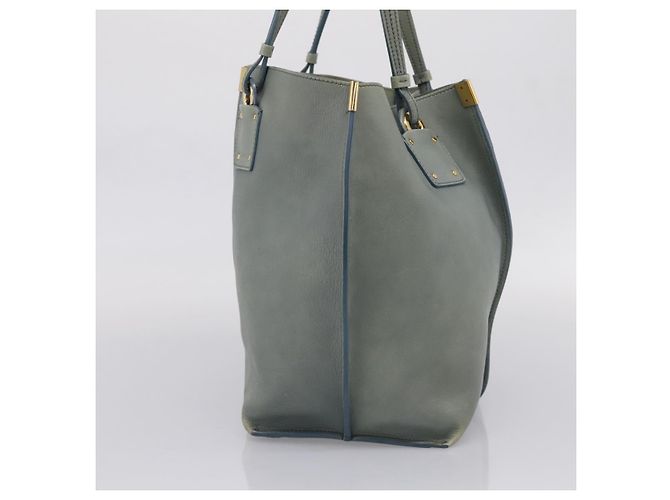 Chloé Borsa Tote Chloe Vic in pelle azzurro e tono oro Auth BA16184 Blu chiaro - vista 5