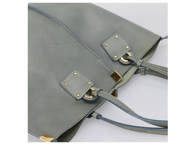 Chloé Borsa Tote Chloe Vic in pelle azzurro e tono oro Auth BA16184 Blu chiaro - vista 6