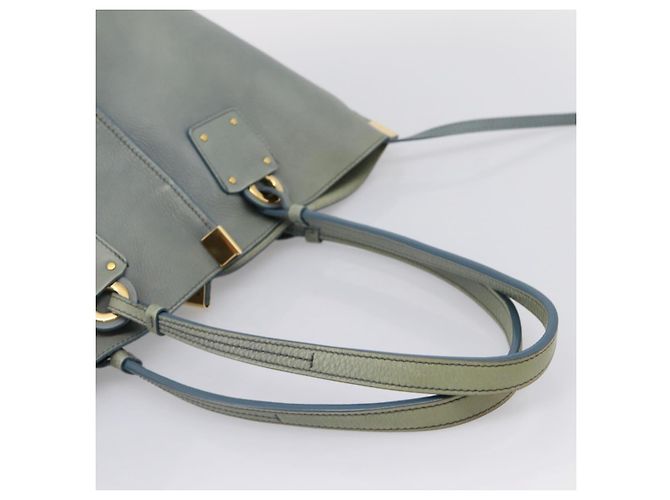 Chloé Borsa Tote Chloe Vic in pelle azzurro e tono oro Auth BA16184 Blu chiaro - vista 7