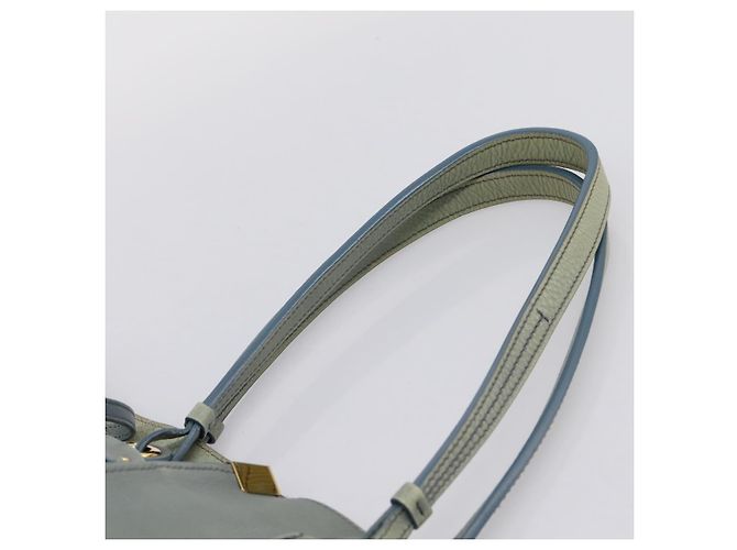 Chloé Borsa Tote Chloe Vic in pelle azzurro e tono oro Auth BA16184 Blu chiaro - vista 8