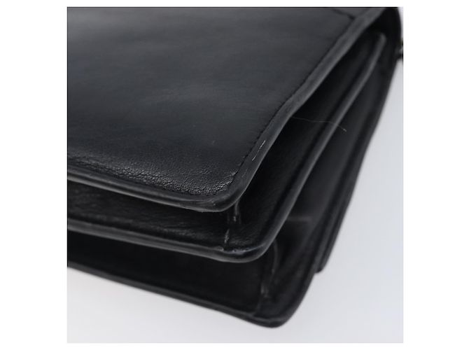 Autre Marque SAINT LAURENT Borsa a tracolla con catena in pelle nera argento Auth ka6306A Nero - vista 16