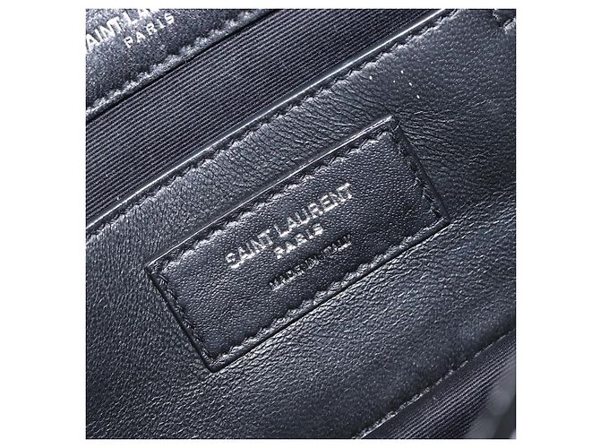Autre Marque SAINT LAURENT Borsa a tracolla con catena in pelle nera argento Auth ka6306A Nero - vista 22