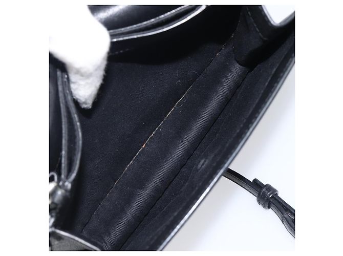 Autre Marque SAINT LAURENT Borsa a tracolla con catena in pelle nera argento Auth ka6306A Nero - vista 27