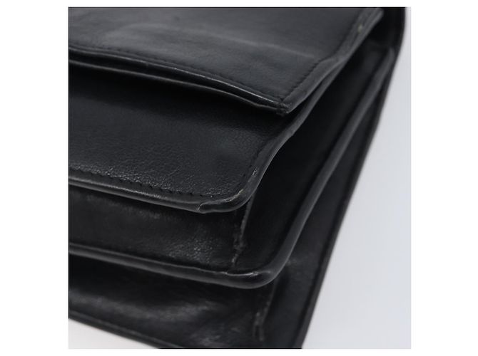 Autre Marque SAINT LAURENT Borsa a tracolla con catena in pelle nera argento Auth ka6306A Nero - vista 9