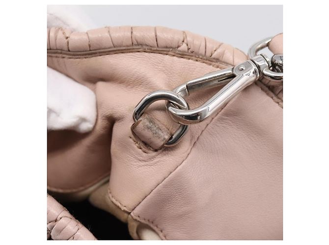 Borsa a tracolla Miu Miu Matelassé con catena in pelle 2way Rosa Argento Auth 206292A - vista 10