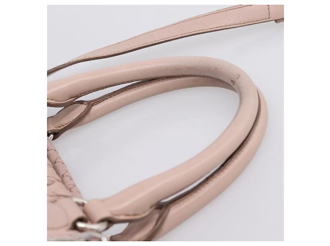 Borsa a tracolla Miu Miu Matelassé con catena in pelle 2way Rosa Argento Auth 206292A - vista 14