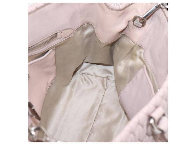 Borsa a tracolla Miu Miu Matelassé con catena in pelle 2way Rosa Argento Auth 206292A - vista 26