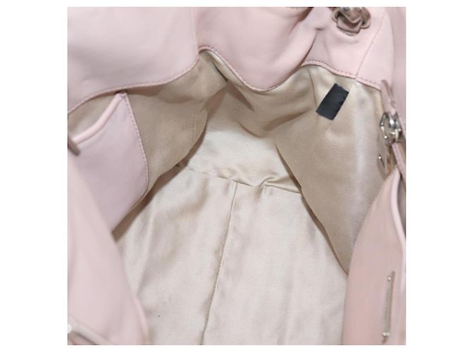 Borsa a tracolla Miu Miu Matelassé con catena in pelle 2way Rosa Argento Auth 206292A - vista 27