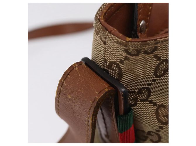 Borsa a tracolla GUCCI GG Canvas Web Sherry Line Beige Silver 308930 Auth ka6334 Argento - vista 13