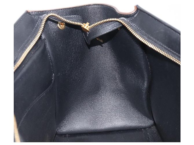Céline Borsa a mano CELINE Trapeze in pelle 2 vie azzurro e oro autentica 204832V D'oro Blu chiaro - vista 26