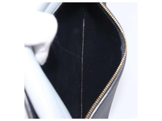 Céline Borsa a mano CELINE Trapeze in pelle 2 vie azzurro e oro autentica 204832V D'oro Blu chiaro - vista 29
