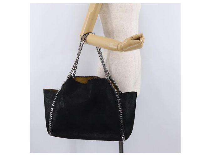 Stella Mc Cartney Borsa Tote con Catena Stella MacCartney polyester Black Silver 507185 Auth 206136A Nero Argento - vista 23