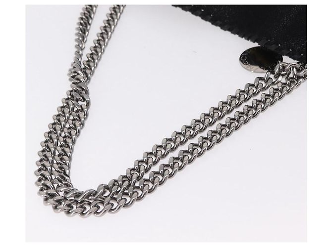 Stella Mc Cartney Borsa Tote con Catena Stella MacCartney polyester Black Silver 507185 Auth 206136A Nero Argento - vista 7