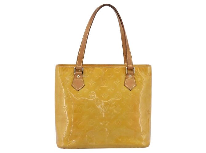 Borsa a mano LOUIS VUITTON Monogram Vernis Houston Beige M91004 LV Auth ep15845 - vista 13