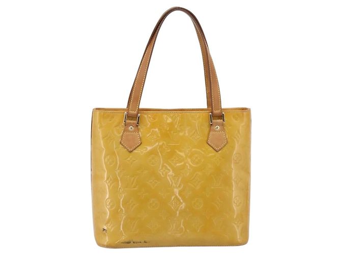 Borsa a mano LOUIS VUITTON Monogram Vernis Houston Beige M91004 LV Auth ep15845 - vista 2