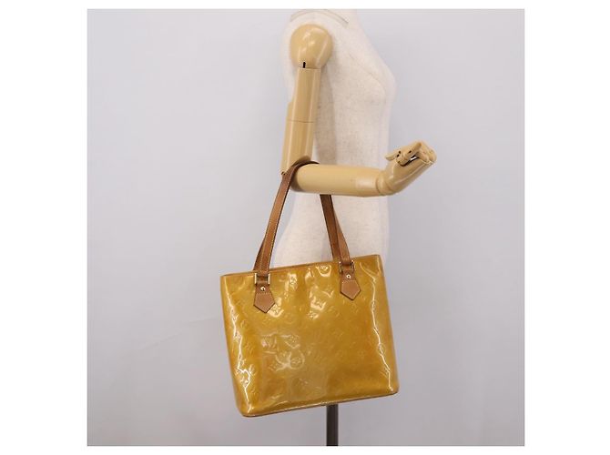 Borsa a mano LOUIS VUITTON Monogram Vernis Houston Beige M91004 LV Auth ep15845 - vista 29