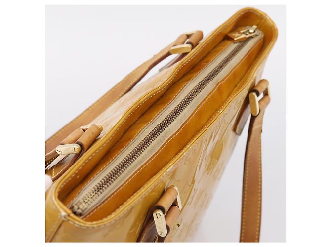 Borsa a mano LOUIS VUITTON Monogram Vernis Houston Beige M91004 LV Auth ep15845 - vista 6