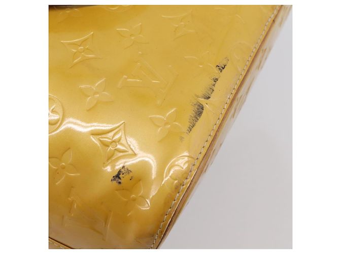 Borsa a mano LOUIS VUITTON Monogram Vernis Houston Beige M91004 LV Auth ep15845 - vista 9