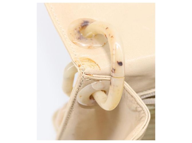 PRADA Schultertasche mit Kette aus Leder Beige Auth bs37117 - Ansicht 10