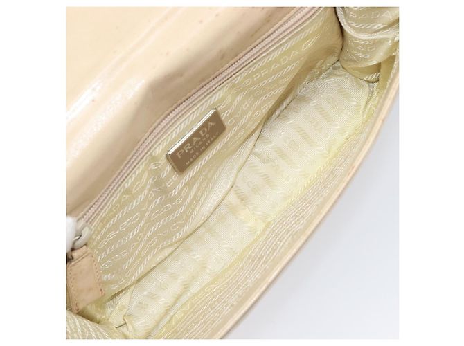 PRADA Schultertasche mit Kette aus Leder Beige Auth bs37117 - Ansicht 11