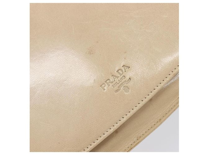PRADA Schultertasche mit Kette aus Leder Beige Auth bs37117 - Ansicht 19
