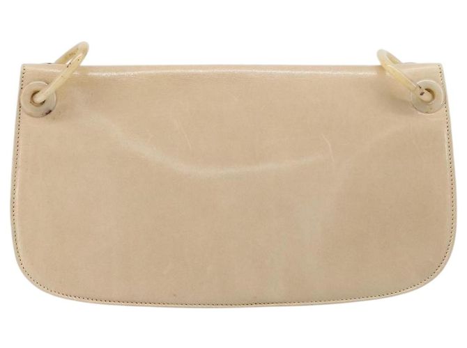 PRADA Schultertasche mit Kette aus Leder Beige Auth bs37117 - Ansicht 2